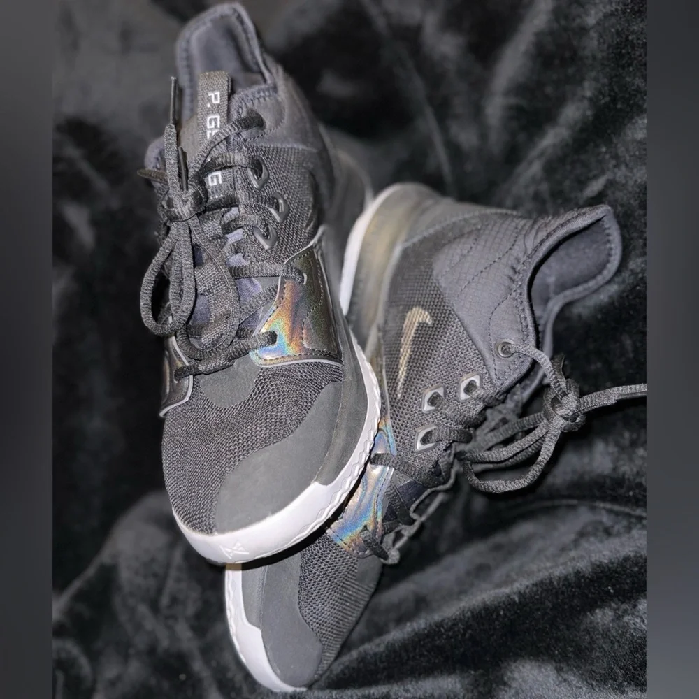 Nike PG 3 Shoe - Black/Gray Black Iridescent Sneakers Paul George